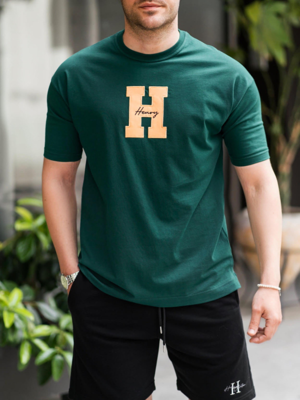 HENRY_CLOTHING_GOLD_H_LOGO_TEE-GREEN