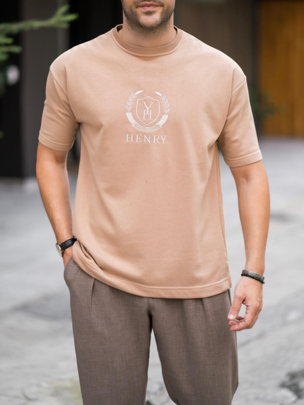 HENRY_CLOTHING_ROUND_LOGO_HEANYWEIGHT_TEE-BROWN